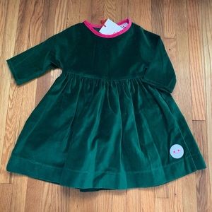 Smiling Button Velvet Dress